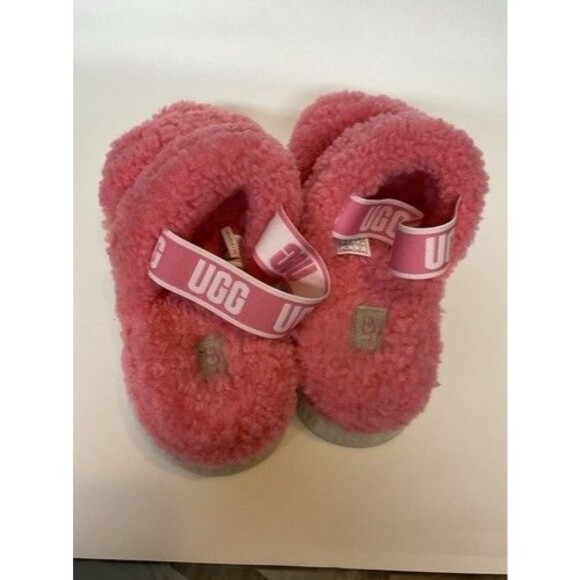 UGG Oh Fluffita Pink/Rose Shearling Platform Slide Sleeper Sandal Women Size 10 - Picture 5 of 14